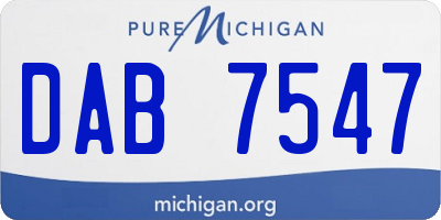 MI license plate DAB7547