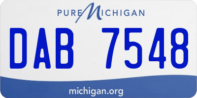 MI license plate DAB7548