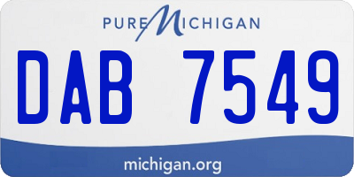 MI license plate DAB7549