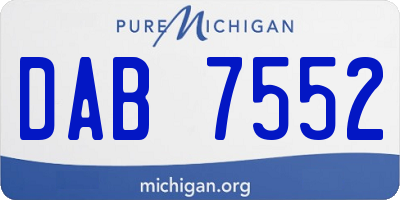 MI license plate DAB7552