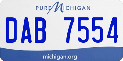 MI license plate DAB7554