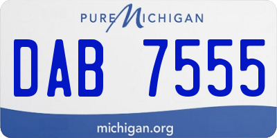 MI license plate DAB7555