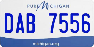 MI license plate DAB7556