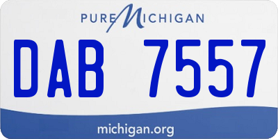 MI license plate DAB7557