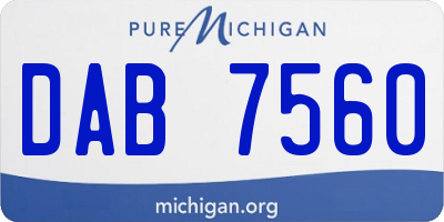 MI license plate DAB7560