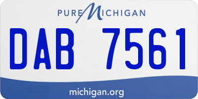 MI license plate DAB7561