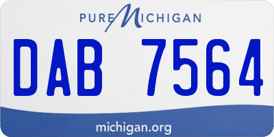MI license plate DAB7564