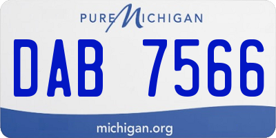 MI license plate DAB7566