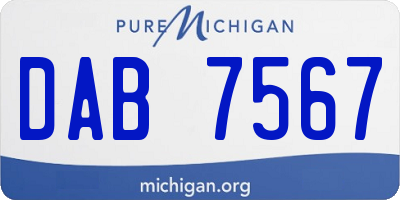 MI license plate DAB7567