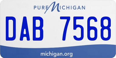 MI license plate DAB7568
