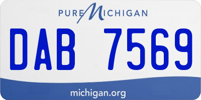 MI license plate DAB7569