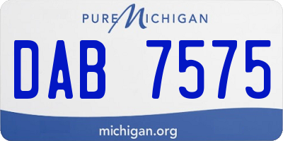 MI license plate DAB7575