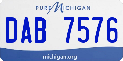 MI license plate DAB7576