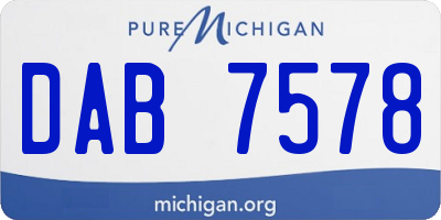 MI license plate DAB7578