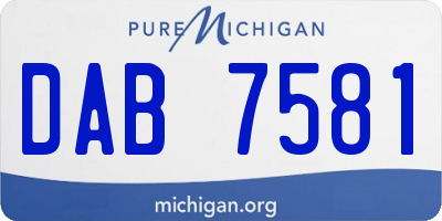 MI license plate DAB7581