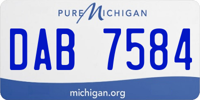 MI license plate DAB7584