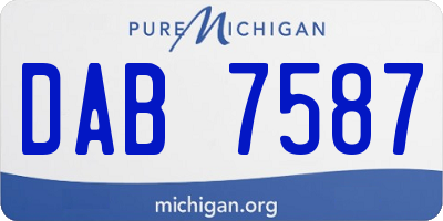 MI license plate DAB7587