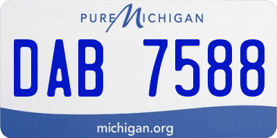 MI license plate DAB7588