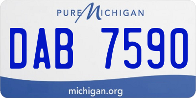 MI license plate DAB7590