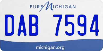 MI license plate DAB7594