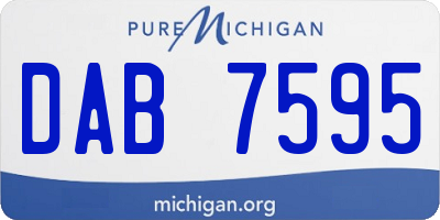 MI license plate DAB7595