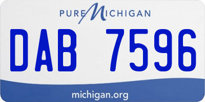 MI license plate DAB7596
