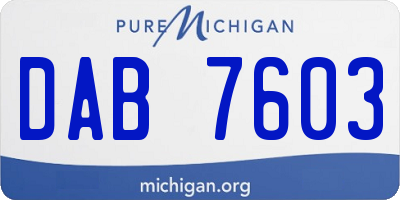 MI license plate DAB7603