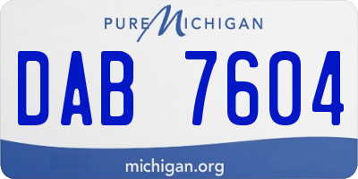 MI license plate DAB7604