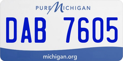 MI license plate DAB7605