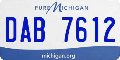 MI license plate DAB7612