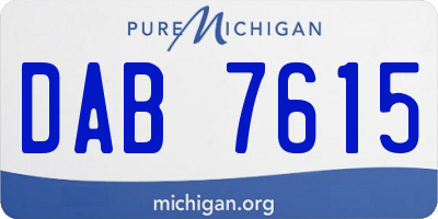 MI license plate DAB7615