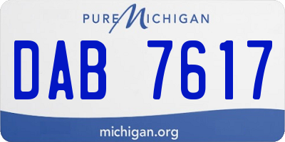 MI license plate DAB7617