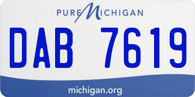 MI license plate DAB7619