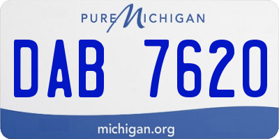 MI license plate DAB7620