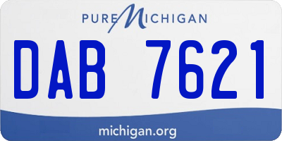 MI license plate DAB7621