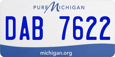 MI license plate DAB7622