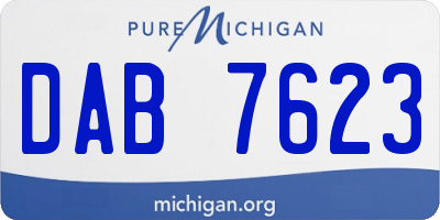 MI license plate DAB7623