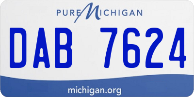 MI license plate DAB7624