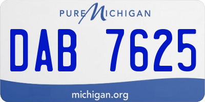 MI license plate DAB7625