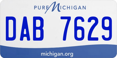 MI license plate DAB7629
