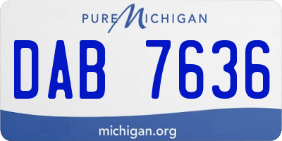 MI license plate DAB7636