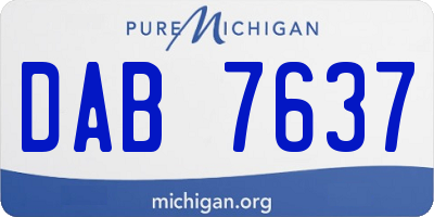 MI license plate DAB7637