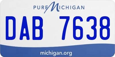 MI license plate DAB7638