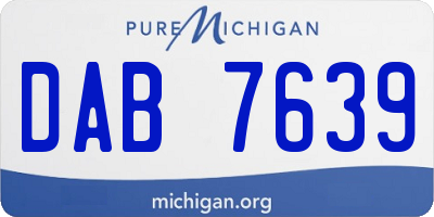 MI license plate DAB7639