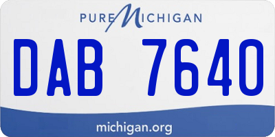 MI license plate DAB7640