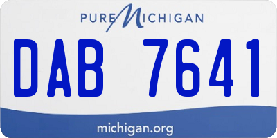 MI license plate DAB7641