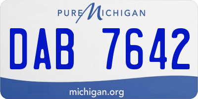 MI license plate DAB7642
