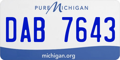 MI license plate DAB7643