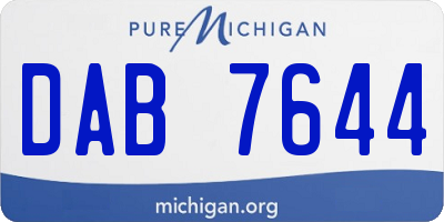 MI license plate DAB7644