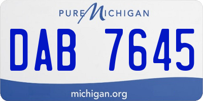 MI license plate DAB7645